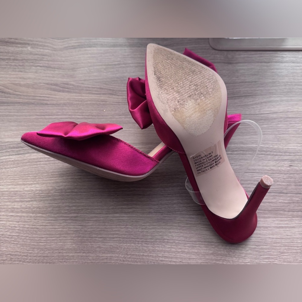 Shoe Dazzle Magenta Bow Heels Size 6 - Picture 7 of 14
